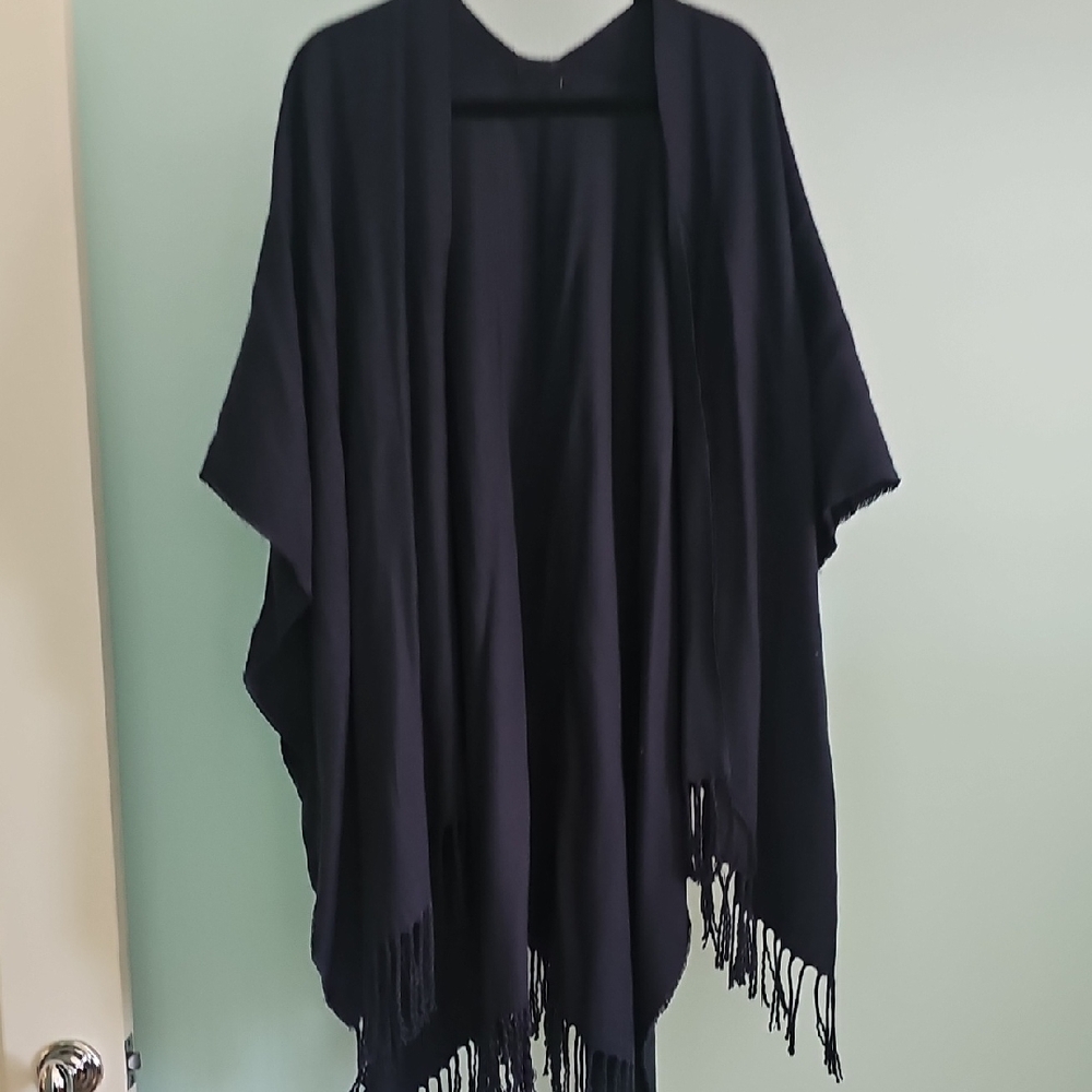 Blue Fringe Shawl